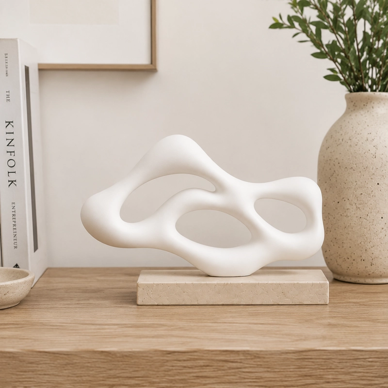 ESCULTURA ELEGANTE PRINTS PATRO - ESTILO ESTRUCTURA DE FLUJO BLANCO - 4