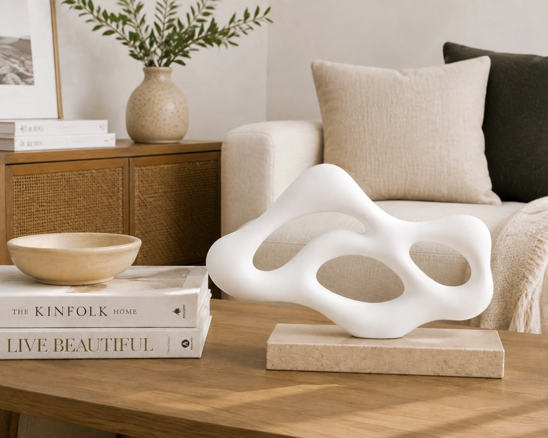 ESCULTURA ELEGANTE PRINTS PATRO - ESTILO ESTRUCTURA DE FLUJO BLANCO - 5