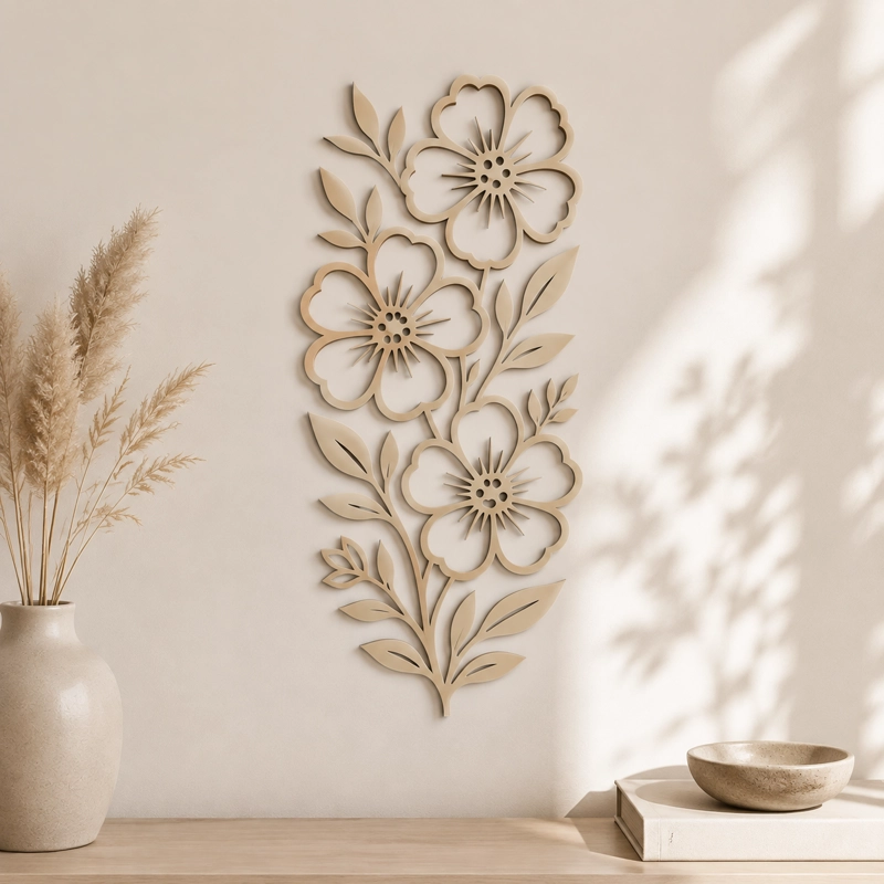 DECORACION ELEGANTE PRINTS PATRO - ARTE DE PARED ESTILO DE FLORES BEIGE - 2