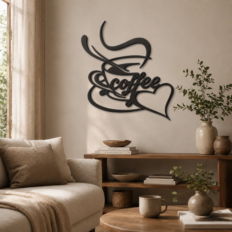 DECORACION ELEGANTE PRINTS PATRO - ARTE DE PARED ESTILO DE COFFEE NEGRO - 2