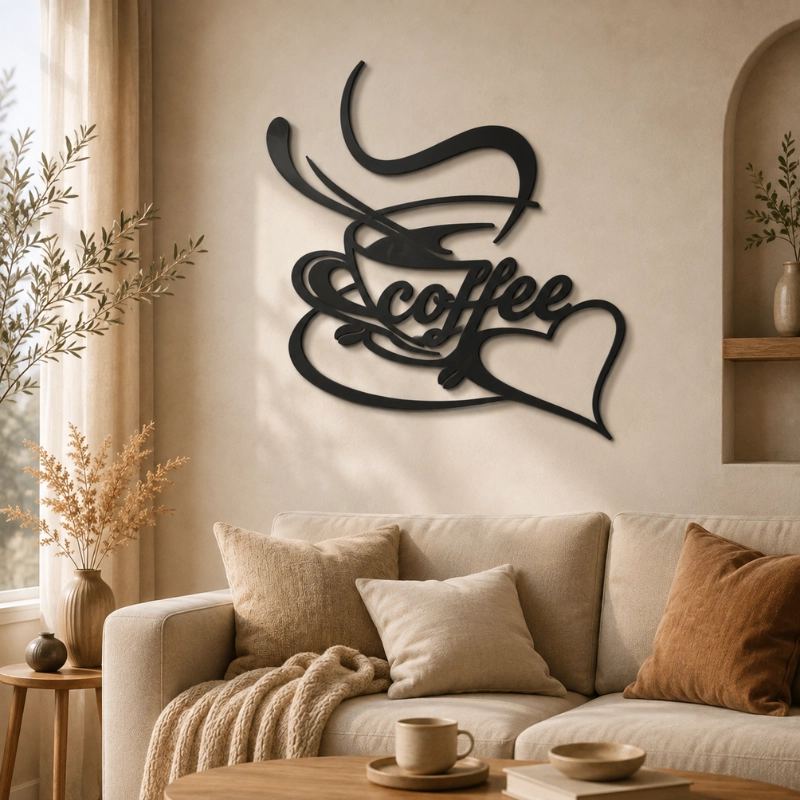 DECORACION ELEGANTE PRINTS PATRO - ARTE DE PARED ESTILO DE COFFEE NEGRO - 5