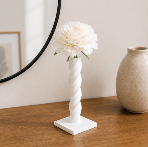 JARRON PORTA ROSA 20 CM BLANCO PARA EL HOGAR - 4