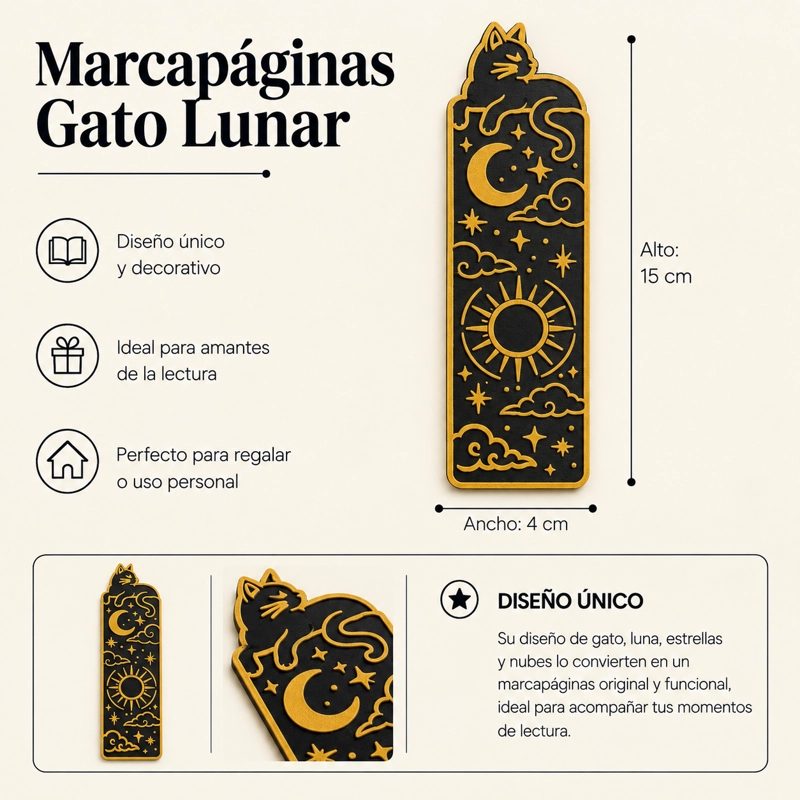 MARCAPAGINAS DECORATIVO- GATO CELESTIAL 15 CM - 2