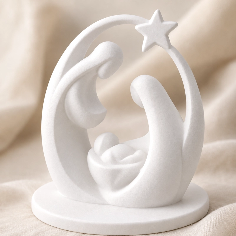 ADORNO NAVIDAD - PESEBRE MODERNO BLANCO - 2