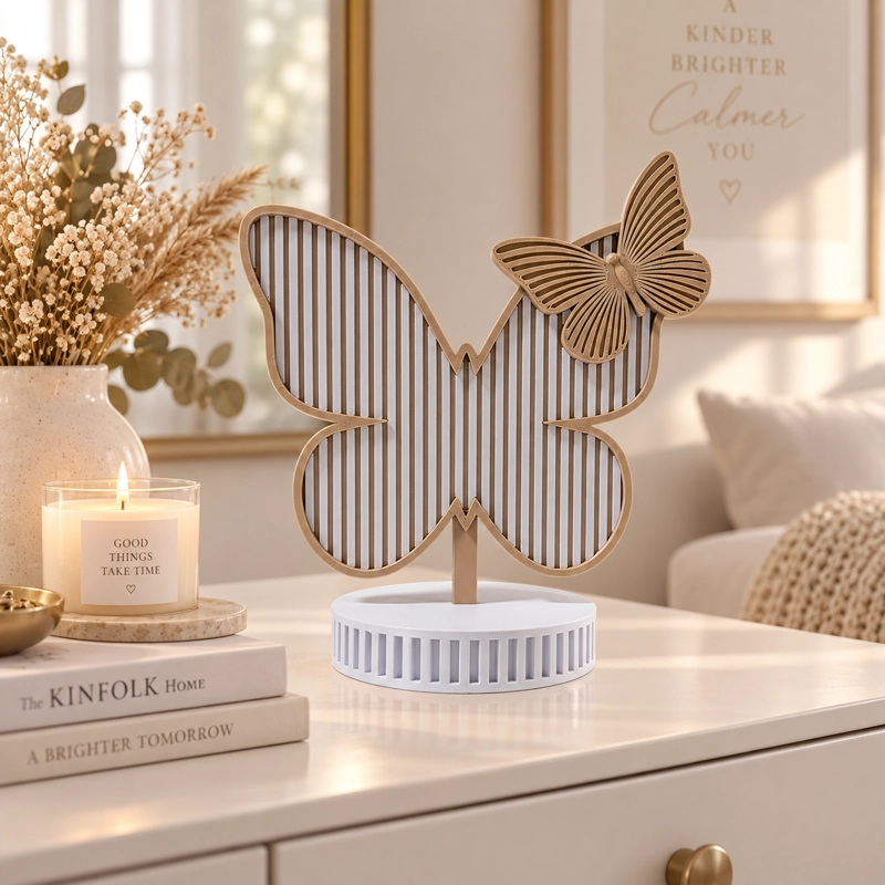 DECORACION ELEGANTE PRINTS PATRO - ESTILO MARIPOSA MODERNA BEIGE - 2