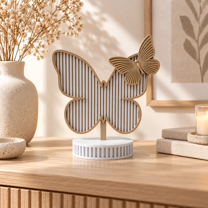 DECORACION ELEGANTE PRINTS PATRO - ESTILO MARIPOSA MODERNA BEIGE - 4