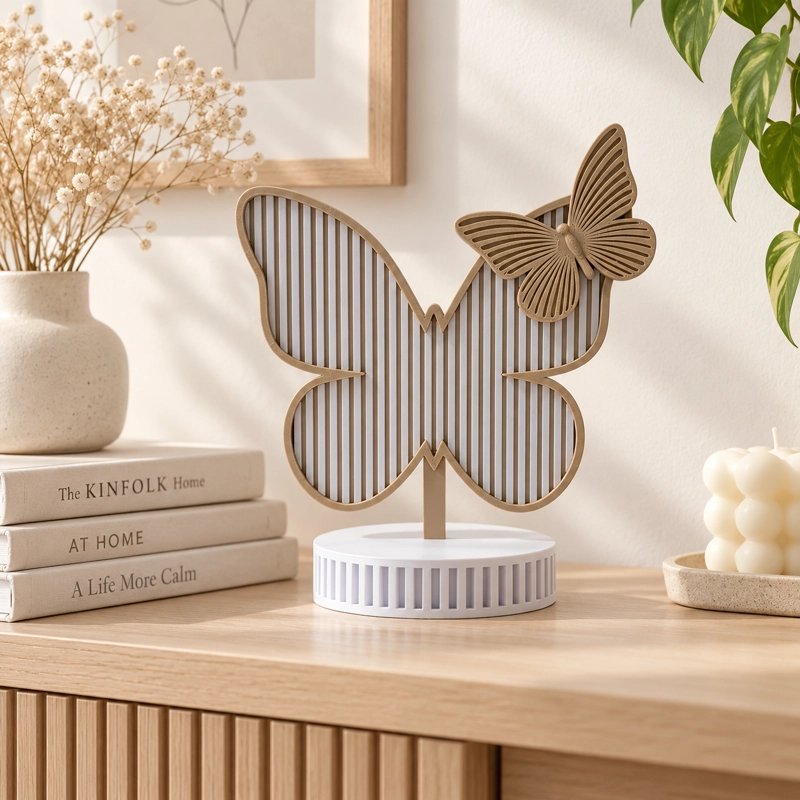 DECORACION ELEGANTE PRINTS PATRO - ESTILO MARIPOSA MODERNA BEIGE - 5