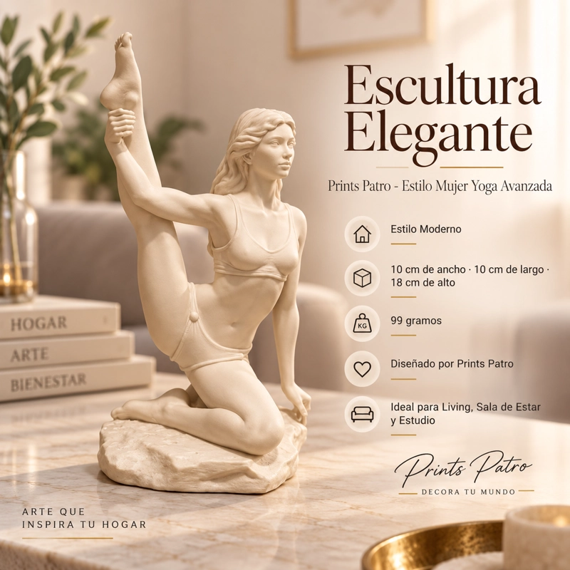 Escultura Elegante Prints Patro - Mujer Yoga Avanzada Beige - 1