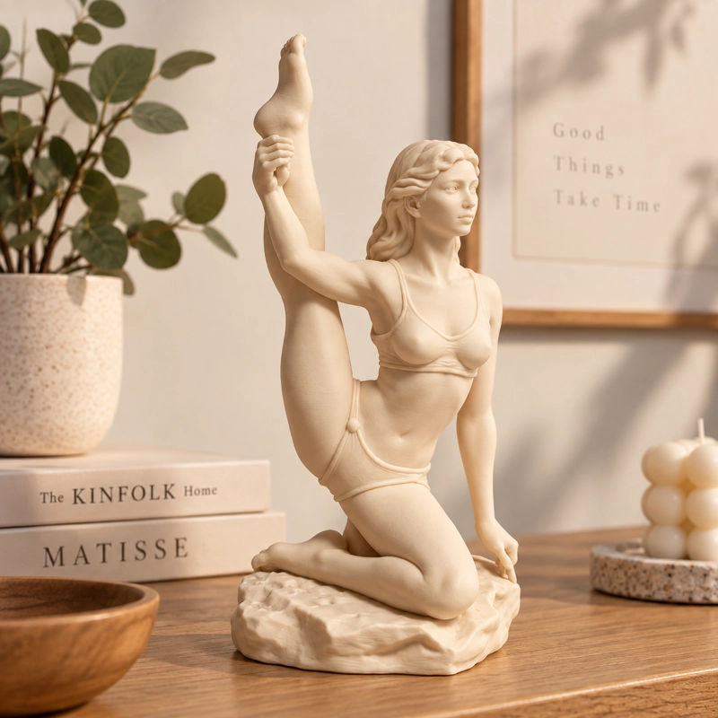 Escultura Elegante Prints Patro - Mujer Yoga Avanzada Beige - 2