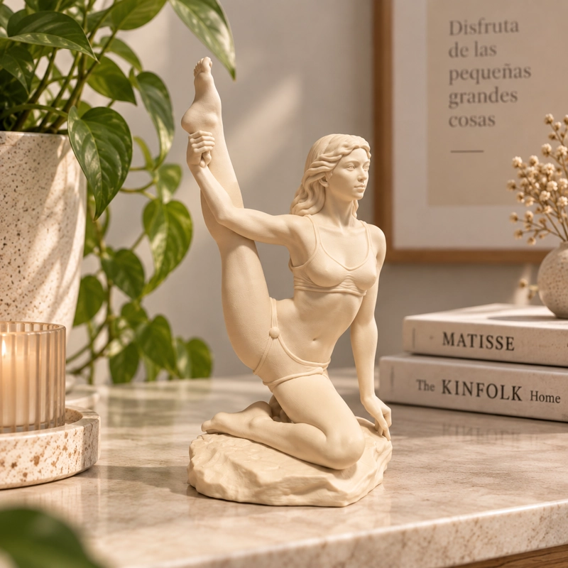 Escultura Elegante Prints Patro - Mujer Yoga Avanzada Beige - 4