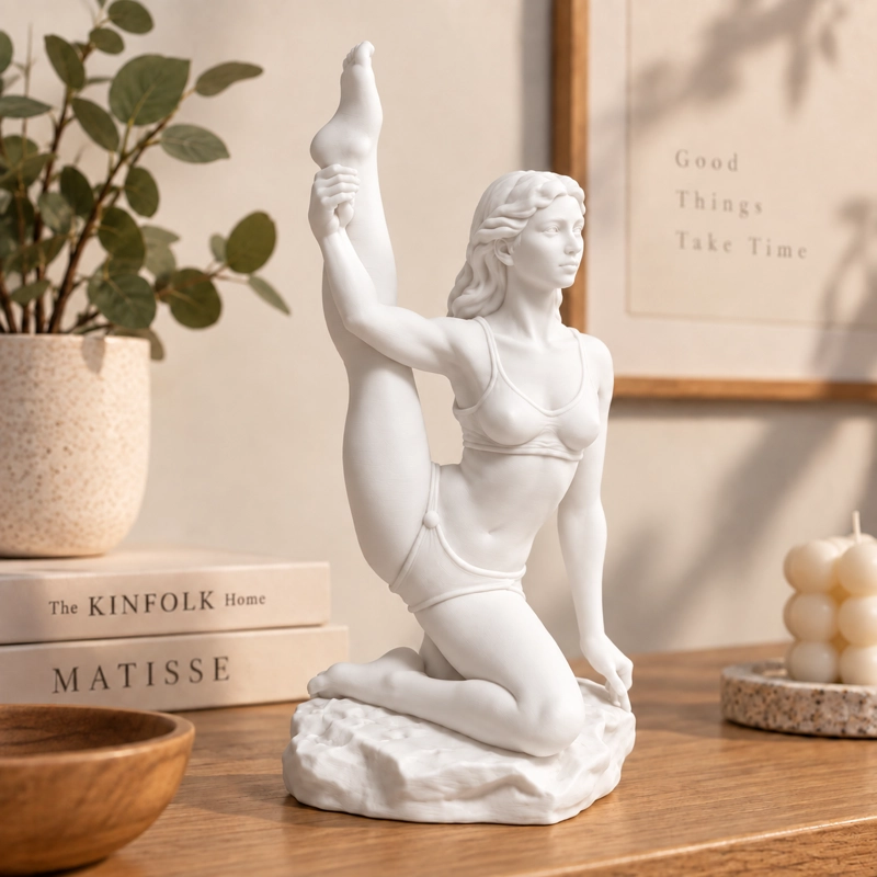 Escultura Elegante Prints Patro - Mujer Yoga Avanzada Blanco - 2