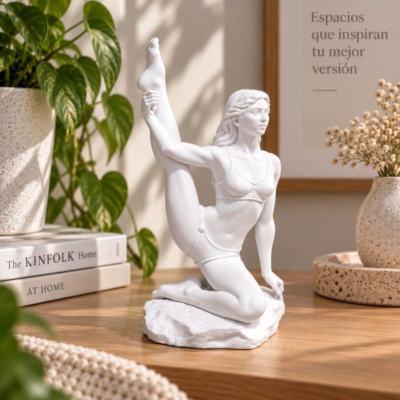 Escultura Elegante Prints Patro - Mujer Yoga Avanzada Blanco - 4