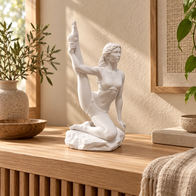 Escultura Elegante Prints Patro - Mujer Yoga Avanzada Blanco - 5