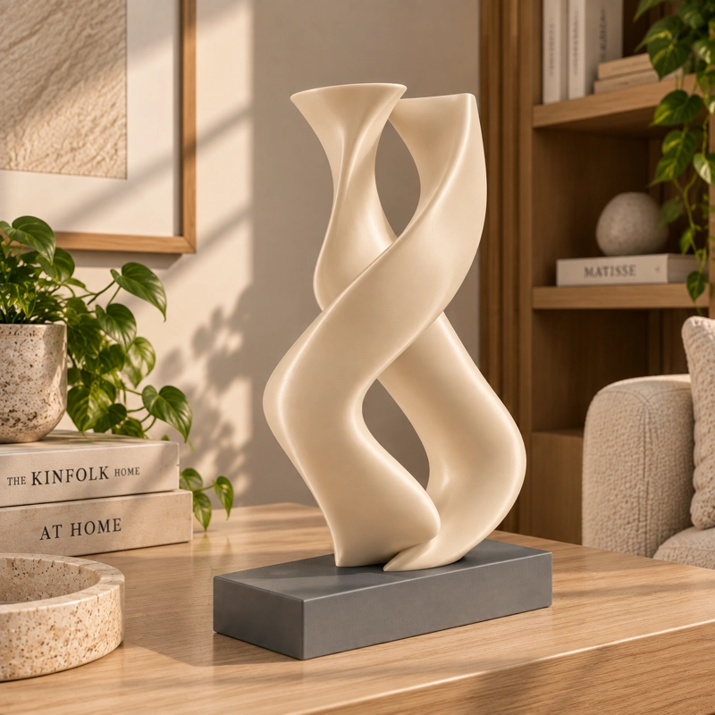 ESCULTURA ELEGANTE PRINTS PATRO - DOS ALMAS ESCULTORICO BEIGE - 2