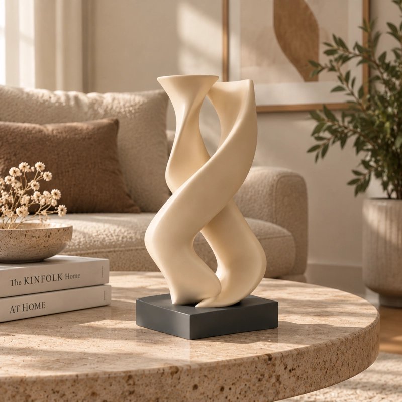 ESCULTURA ELEGANTE PRINTS PATRO - DOS ALMAS ESCULTORICO BEIGE - 5