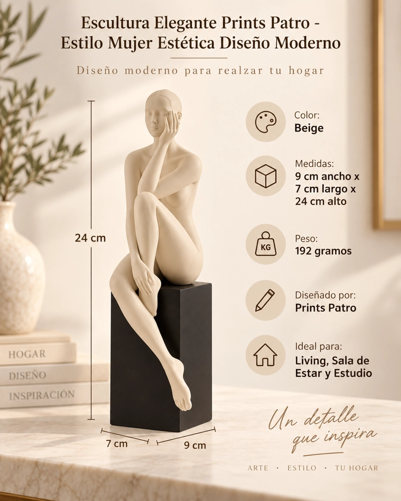 ESCULTURA ELEGANTE PRINTS PATRO - ESTILO MUJER ESTE TICA BEIGE - 3