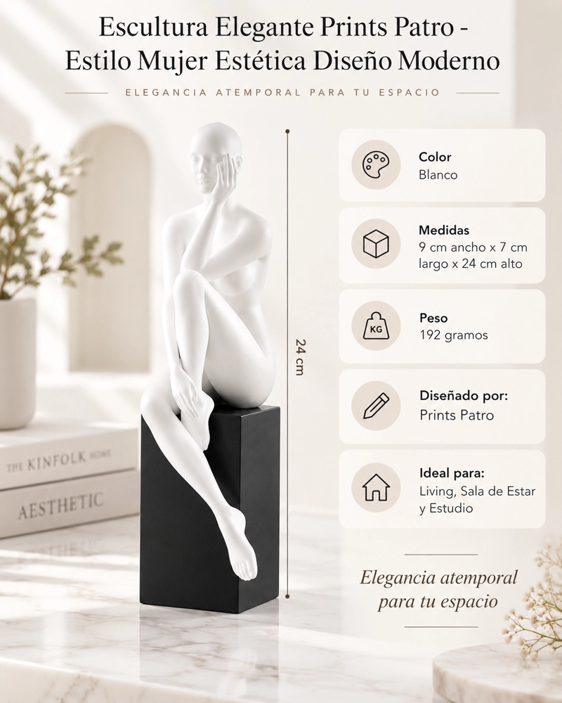 ESCULTURA ELEGANTE PRINTS PATRO - ESTILO MUJER ESTE TICA BLANCO - 3