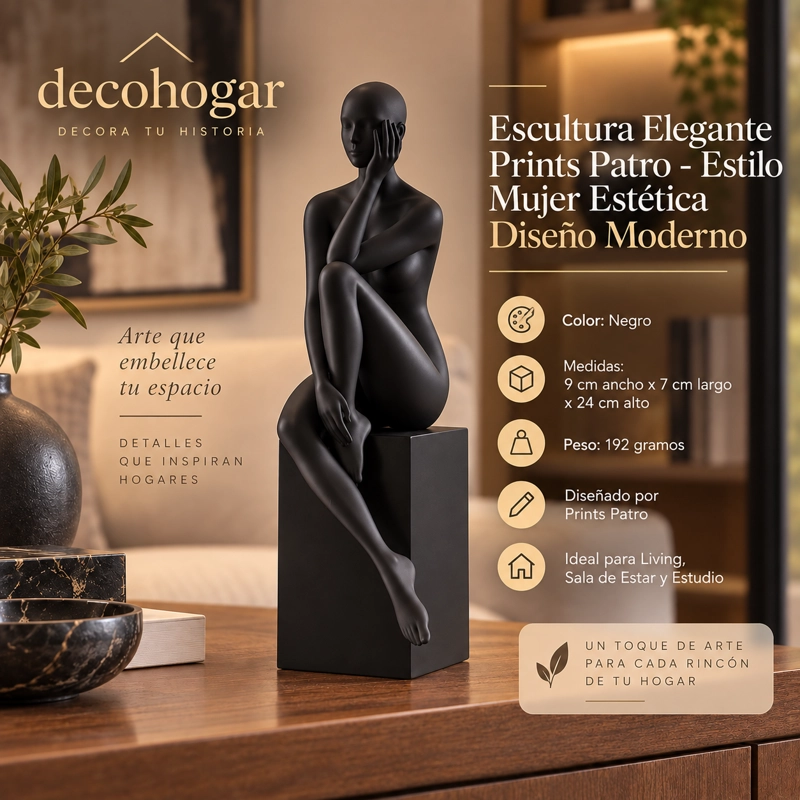 ESCULTURA ELEGANTE PRINTS PATRO - ESTILO MUJER ESTE TICA NEGRO - 3
