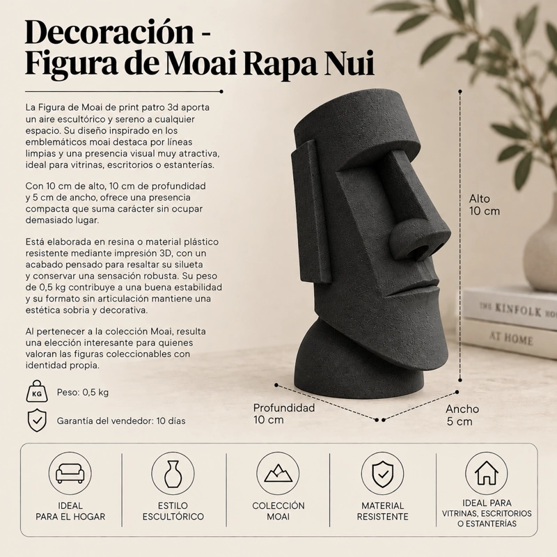 DECORACION - FIGURA DE MOAI RAPA NUI - 2