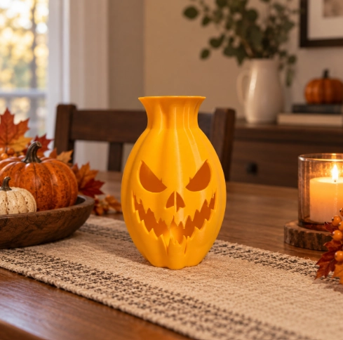 JARRON DE CALABAZA DE HALLOWEEN NEGRO 20 CM PARA HOGAR - 5