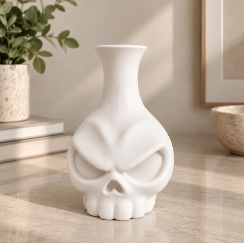 JARRONES CALAVERAS DE HALLOWEEN BEIGE PACK 3 - 3