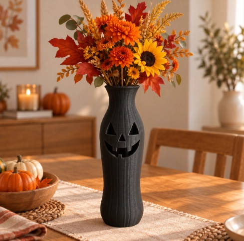 JARRON ESTILO CALABAZA DE HALLOWEEN BEIGE 19 CM PARA EL HOGAR - 4