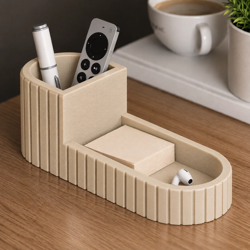 ORGANIZADOR DE ESCRITORIO PORTA LAPICES BEIGE - 1