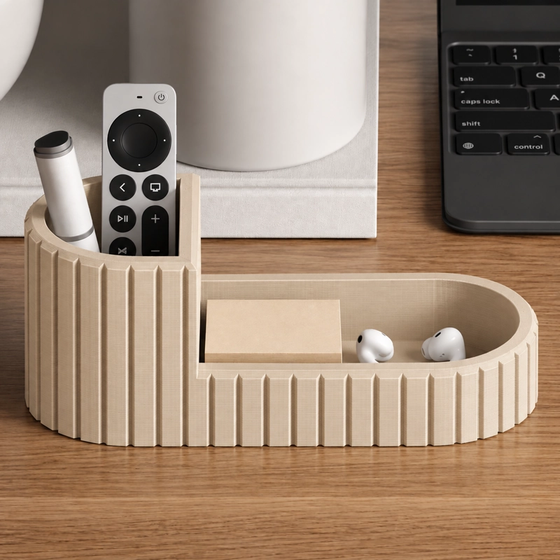 ORGANIZADOR DE ESCRITORIO PORTA LAPICES BEIGE - 2