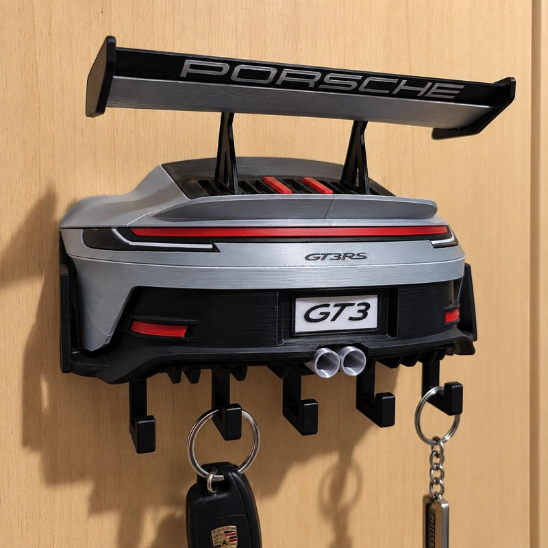 Portallaves Auto Deportivo 3D Decorativo Para Pared Organizador Gris - 1