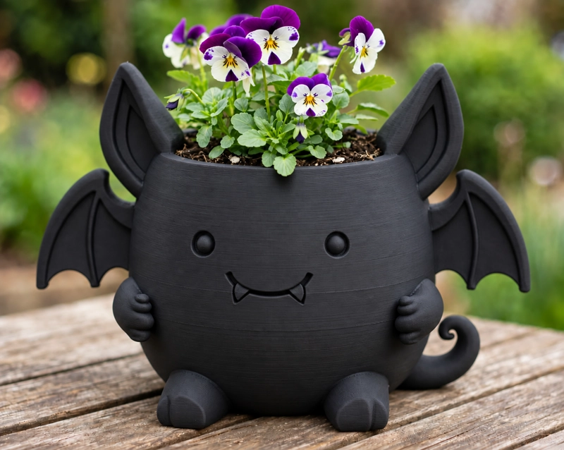 MACETERO DECORATIVO HOGAR- MACETA MURCIE LAGO 15 CM NEGRO - 1
