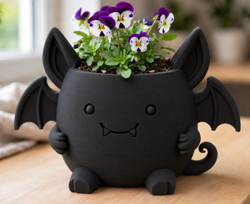 MACETERO DECORATIVO HOGAR- MACETA MURCIE LAGO 15 CM NEGRO - 3