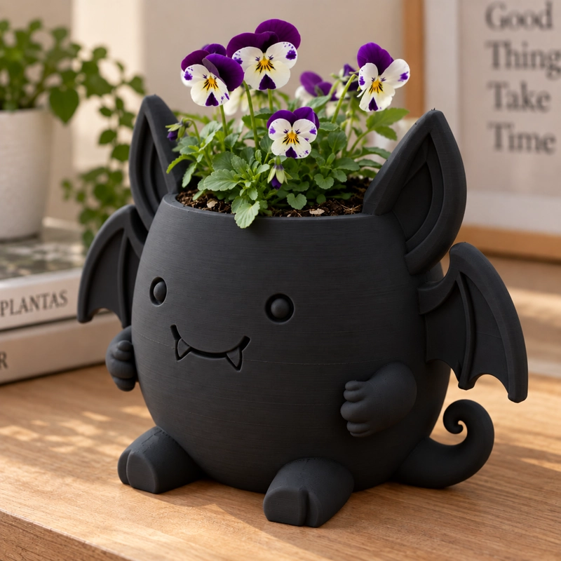 MACETERO DECORATIVO HOGAR- MACETA MURCIE LAGO 15 CM NEGRO - 4