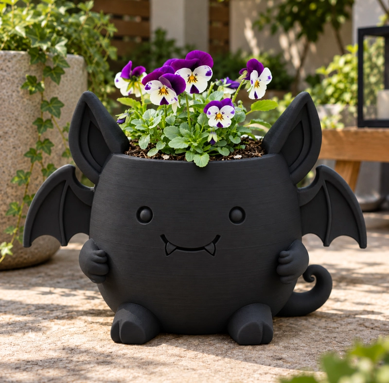 MACETERO DECORATIVO HOGAR- MACETA MURCIE LAGO 15 CM NEGRO - 5
