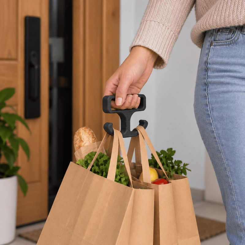 TRANSPORTADOR DE BOLSAS DE COMPRAS NEGRO - 1