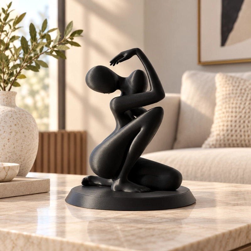 ESCULTURA ELEGANTE PRINTS PATRO - FIGURA ABSTRACTA ELEGANTE NEGRO - 2
