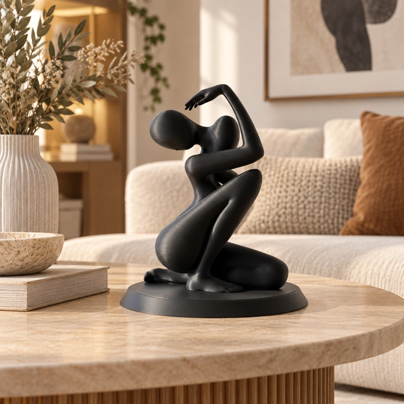 ESCULTURA ELEGANTE PRINTS PATRO - FIGURA ABSTRACTA ELEGANTE NEGRO - 4