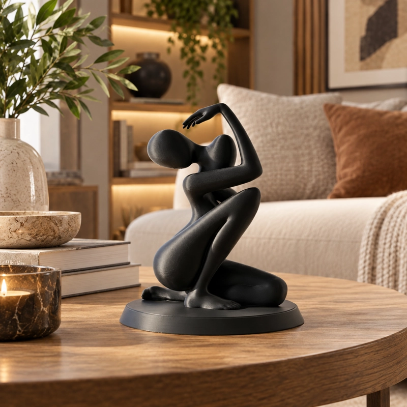 ESCULTURA ELEGANTE PRINTS PATRO - FIGURA ABSTRACTA ELEGANTE NEGRO - 5