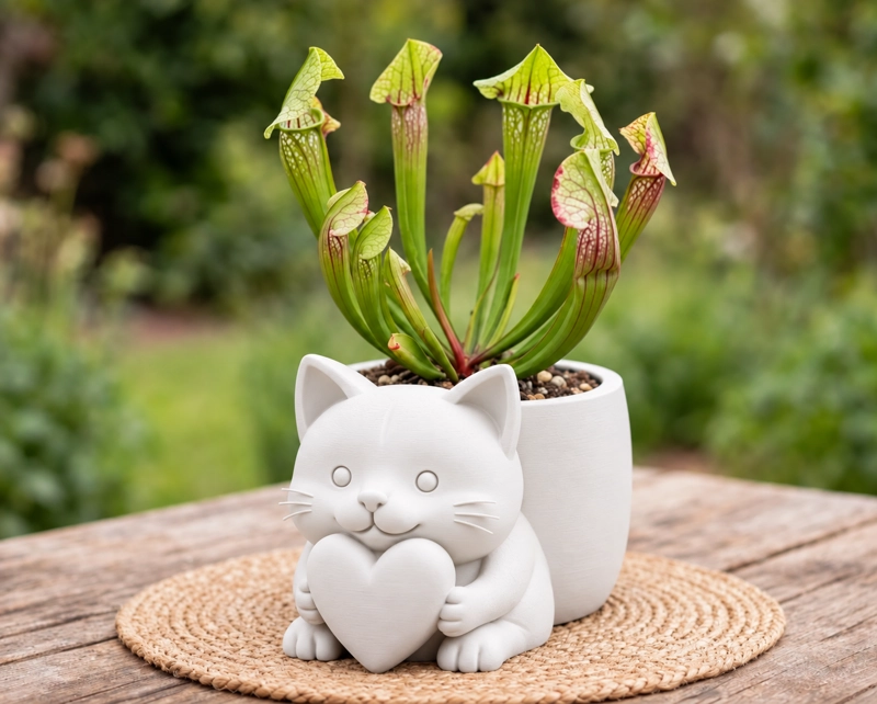 MACETERO DECORATIVO HOGAR- MACETA MICHI CORAZON 15 CM BLANCO - 1