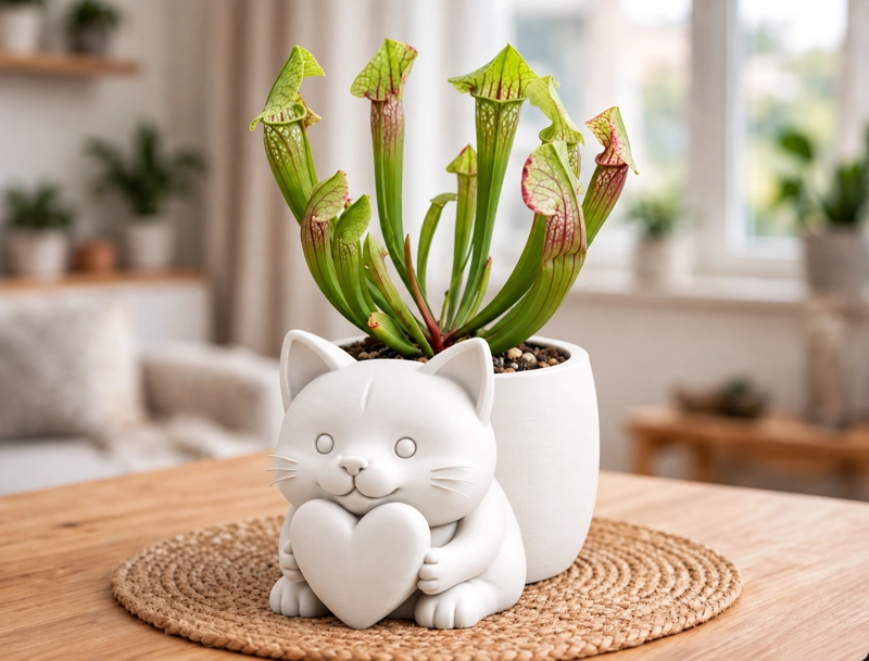 MACETERO DECORATIVO HOGAR- MACETA MICHI CORAZON 15 CM BLANCO - 3