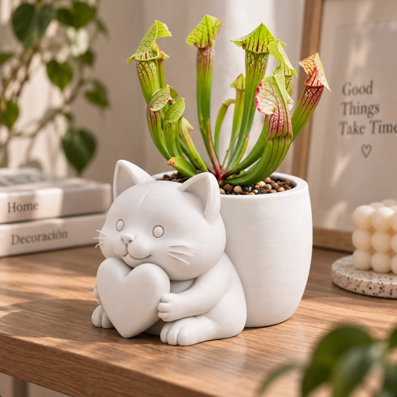 MACETERO DECORATIVO HOGAR- MACETA MICHI CORAZON 15 CM BLANCO - 4