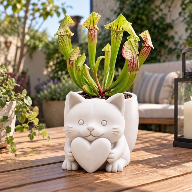 MACETERO DECORATIVO HOGAR- MACETA MICHI CORAZON 15 CM BLANCO - 5