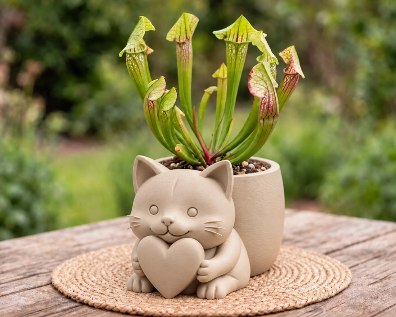 MACETERO DECORATIVO HOGAR- MACETA MICHI CORAZON 15 CM BEIGE - 1