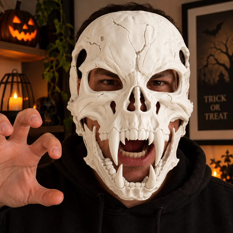 MASCARA CALAVERA 3D HALLOWEEN TERROR DECORACION DISFRAZ - 3