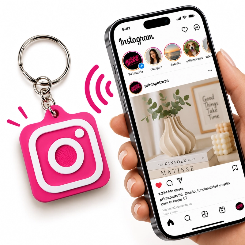 LLAVERO INSTAGRAM NFC ACCESO RAPIDO A REDES SOCIALES MORADO - 2