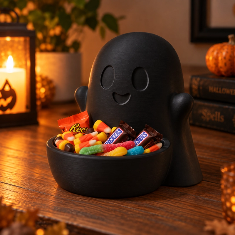 BOWL DECORATIVO- FANTASMA ADORABLE 15 CM NEGRO - 1