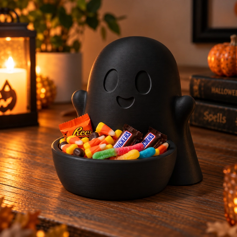 BOWL DECORATIVO- FANTASMA ADORABLE 15 CM NEGRO - 5