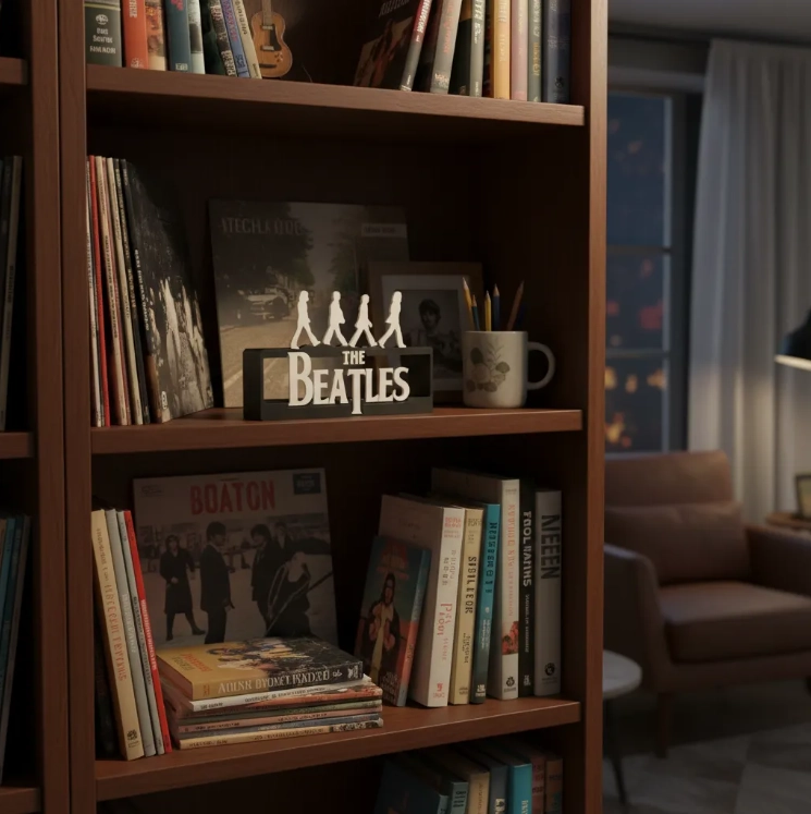 LOGOTIPO DECORATIVO DE LOS BEATLES CON ICONICA CAMINATA - 2