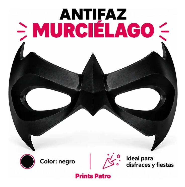 MASCARA ROBIN PARA COSPLAY/HALLOWEEN/EVENTOS PRINTS PATRO - 4
