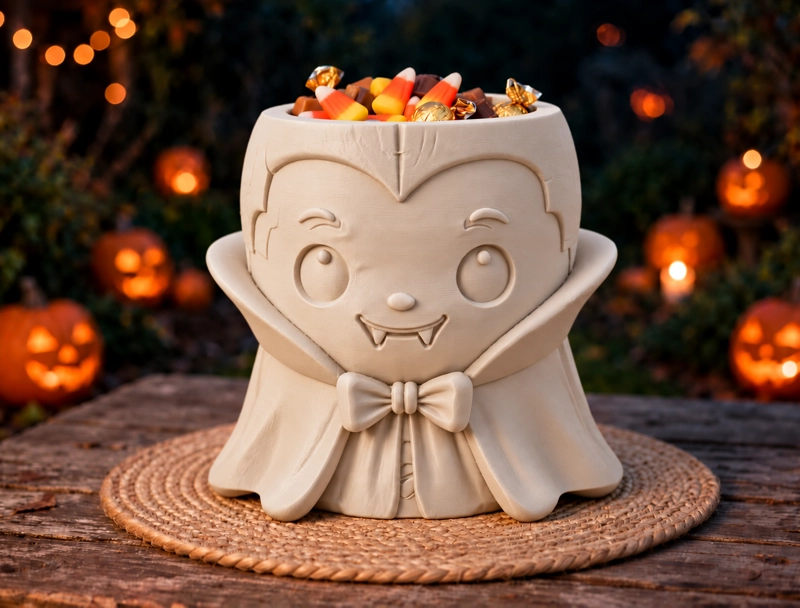 BOWL DECORATIVO- DRACULA DULCERO HALLOWEEN 15 CM BEIGE - 1