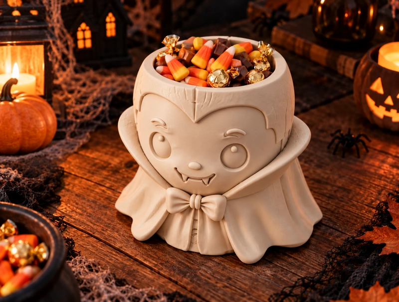 BOWL DECORATIVO- DRACULA DULCERO HALLOWEEN 15 CM BEIGE - 5